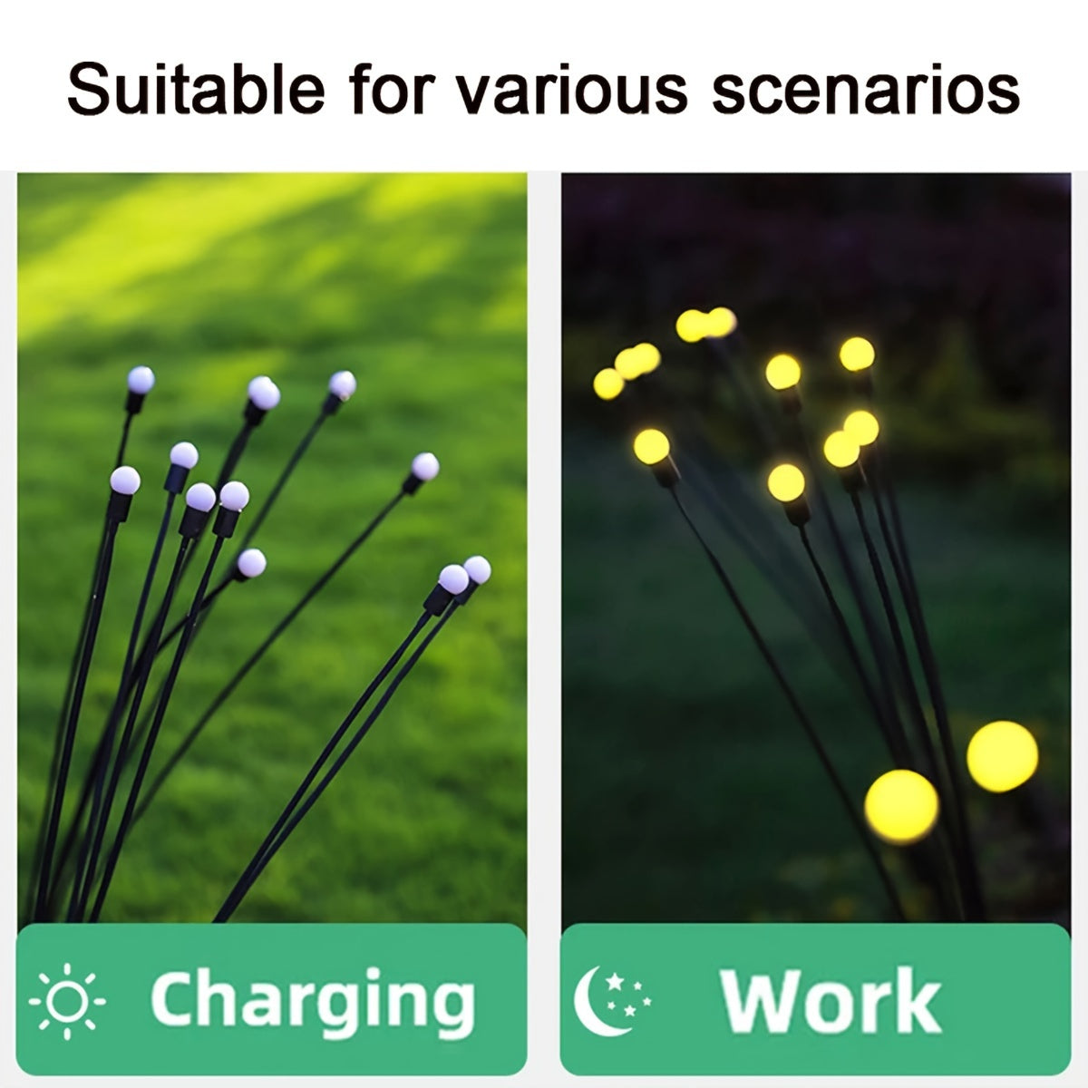 12LED Solar Firefly Garden Light Outdoor Landscape Lawn Decoration IP65