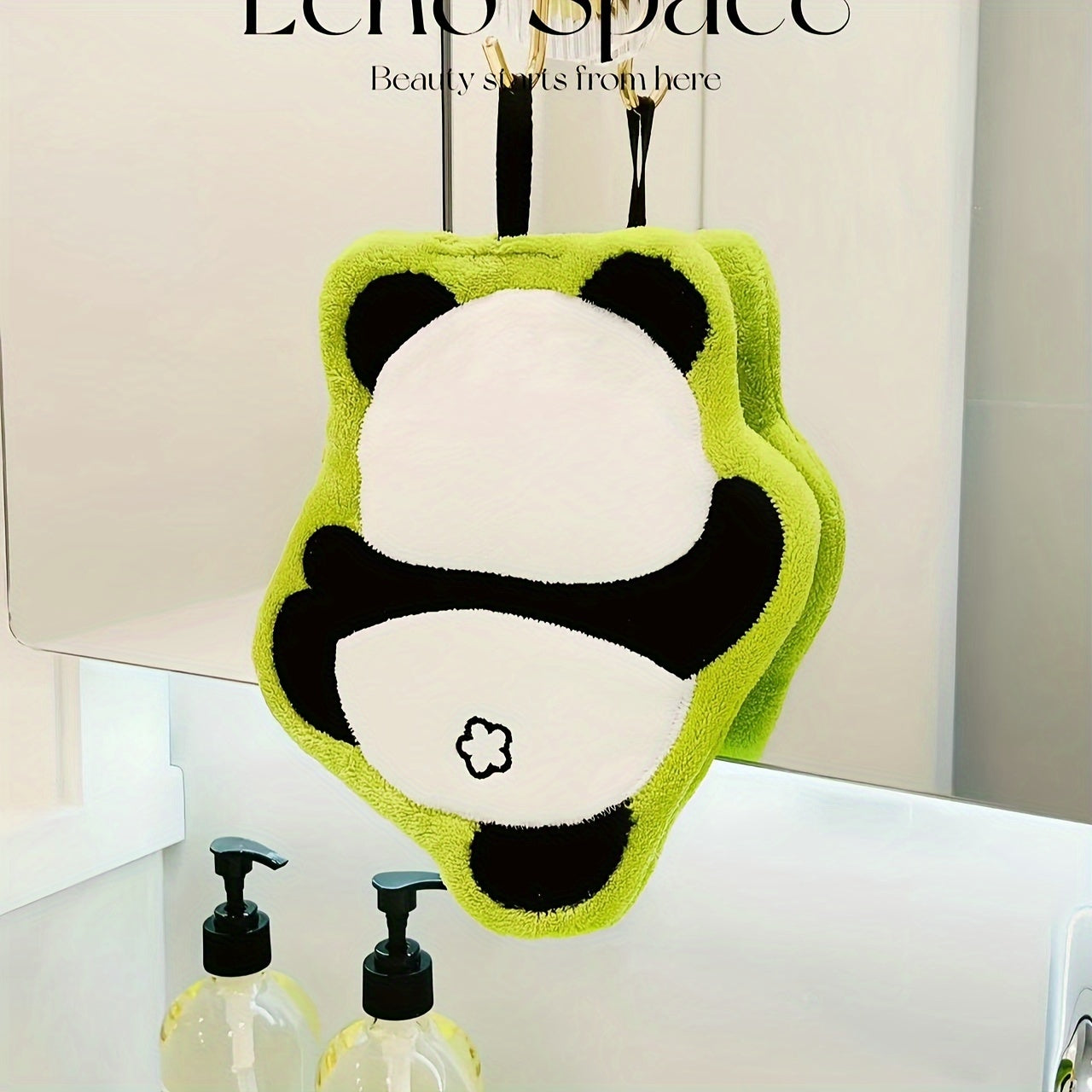 Christmas Panda Bamboo Hand Towels Kitchen Absorbent Coral Fleece Machine Washable