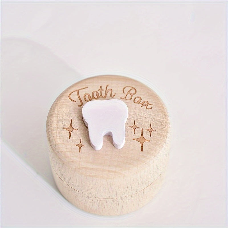 Caja de recuerdos de madera para dientes de bebé y almacenamiento de cabello fetal Regalo para el Hada de los Dientes del Niño