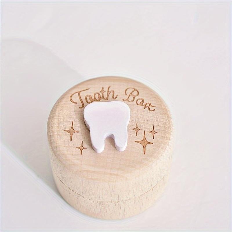 Caja de recuerdos de madera para dientes de bebé y almacenamiento de cabello fetal Regalo para el Hada de los Dientes del Niño
