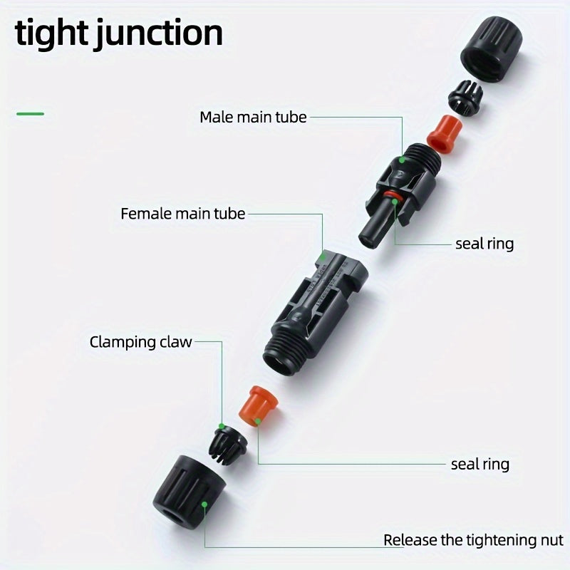 10 пар водонепроницаемых разъемов кабеля солнечной панели MC4 с ключами, номинальное напряжение 1000 В, 30 А, 45 А