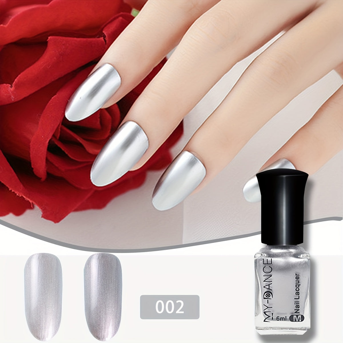 Women Metallic Nail Polish Bottle Quick-Dry Durable Whitening