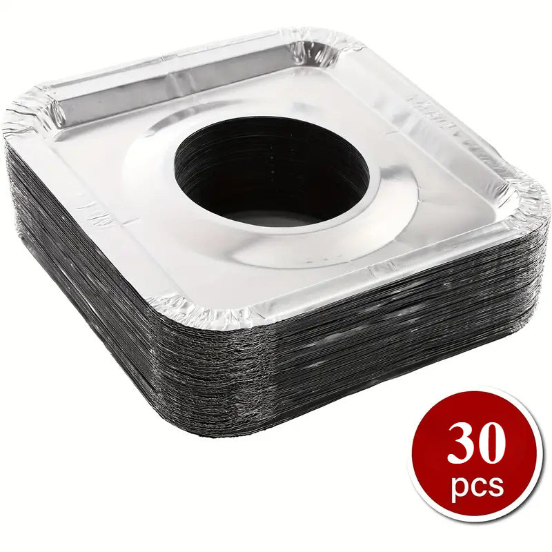 Heavy-Duty Aluminum Foil Stove Burner Covers Pack of 10 30 50 Square Disposable Gas Liners 21.59cm