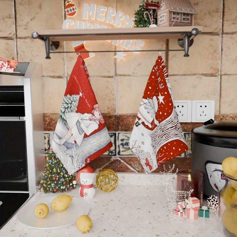 Christmas Kitchen Towels Set 18x66cm Soft Merry Christmas Decor
