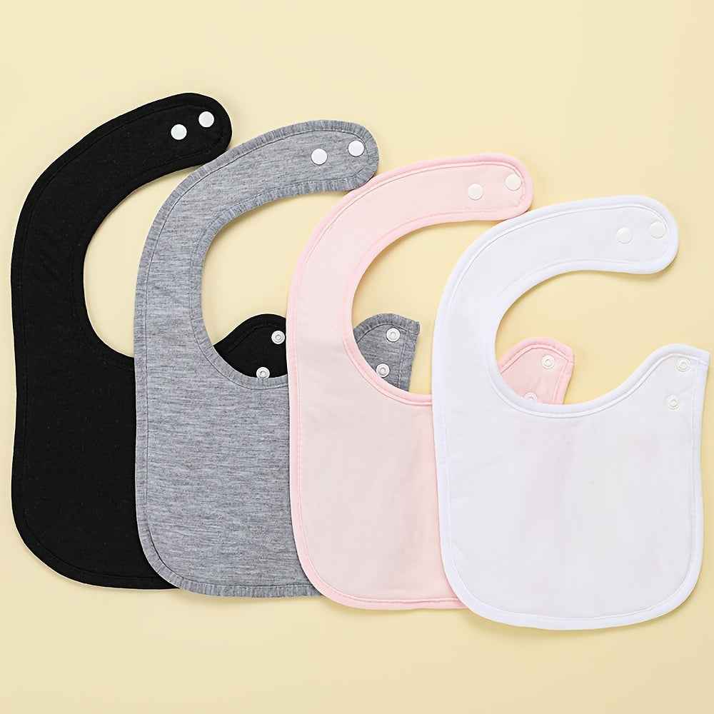 Baby Bibs Set of 8 Soft Absorbent Drooling Bibs with Snaps Adjustable Fit