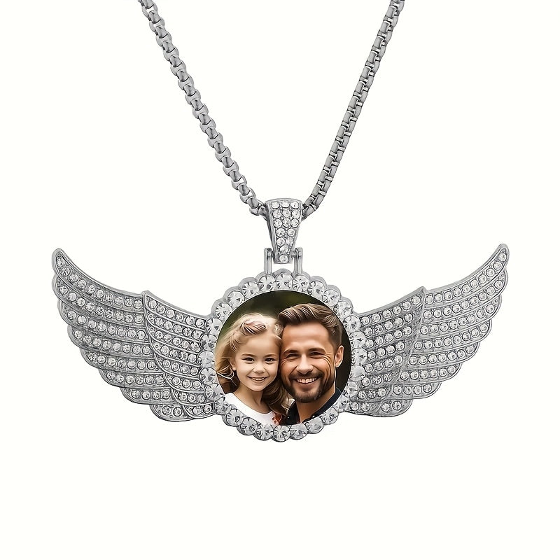 Shaxsiylashtirilgan foto pendants zanjiri 14K oltin qoplamali rhinestone, moslashtiriladigan sovgʻa