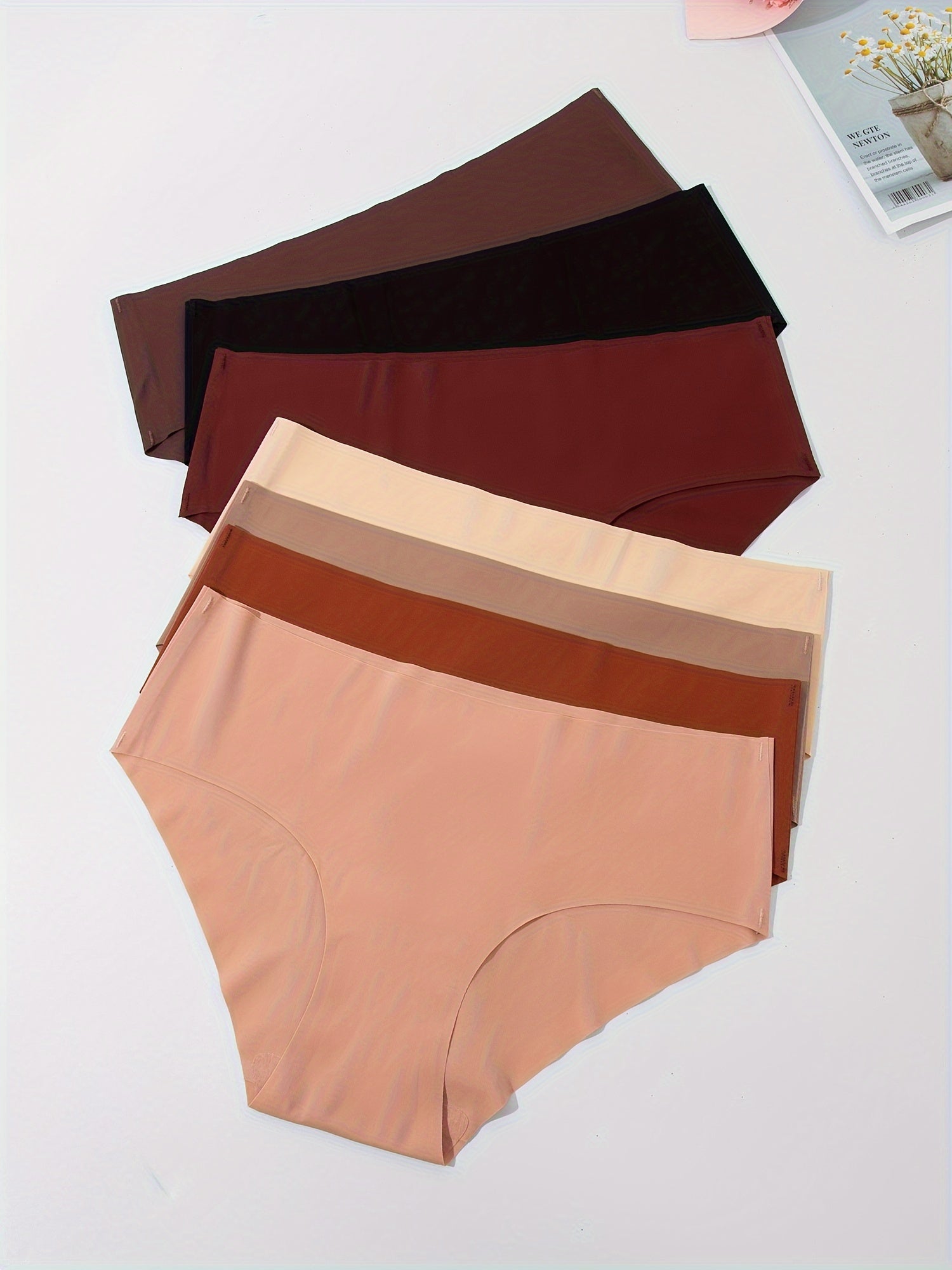 Women's Seamless Solid Briefs Comfortable Breathable Stretchy Underwear