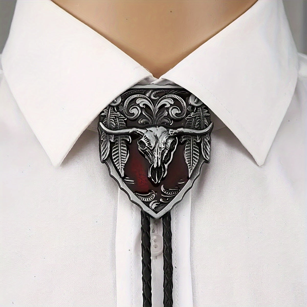 Western Cowboy Tie Necklace for Men Casual Street Fashion Accessory