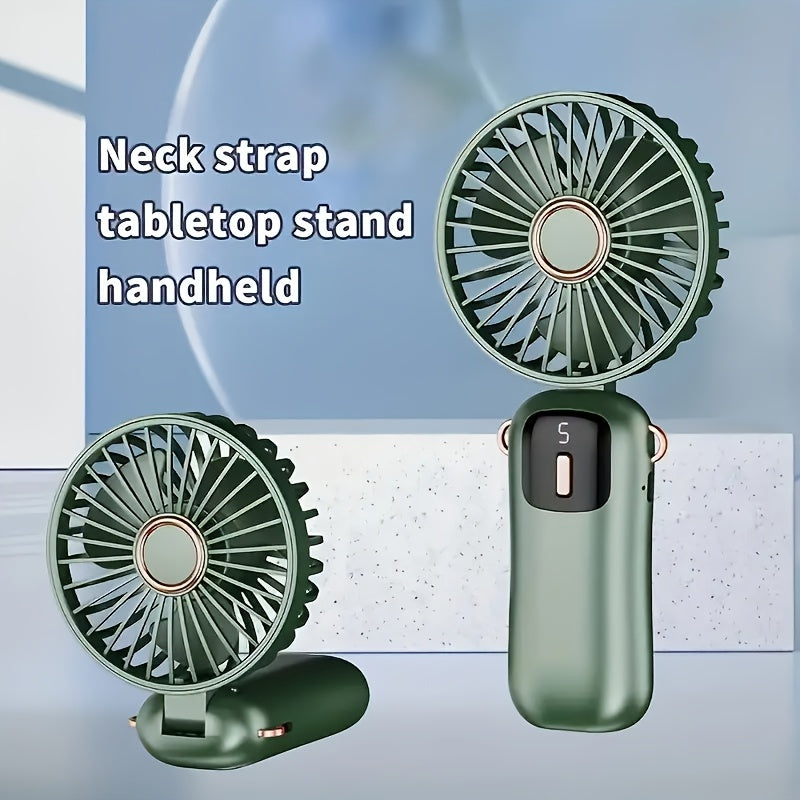 Mini Portable Handheld Fan USB Rechargeable Foldable Neck Wearable Fan for Travel Outdoor Office