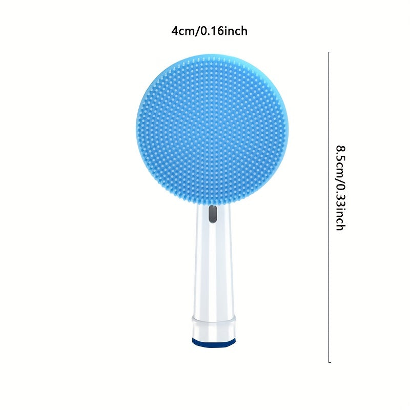 Cabezal de repuesto para cepillo facial de silicona, a prueba de agua, limpieza profunda, azul y blanco