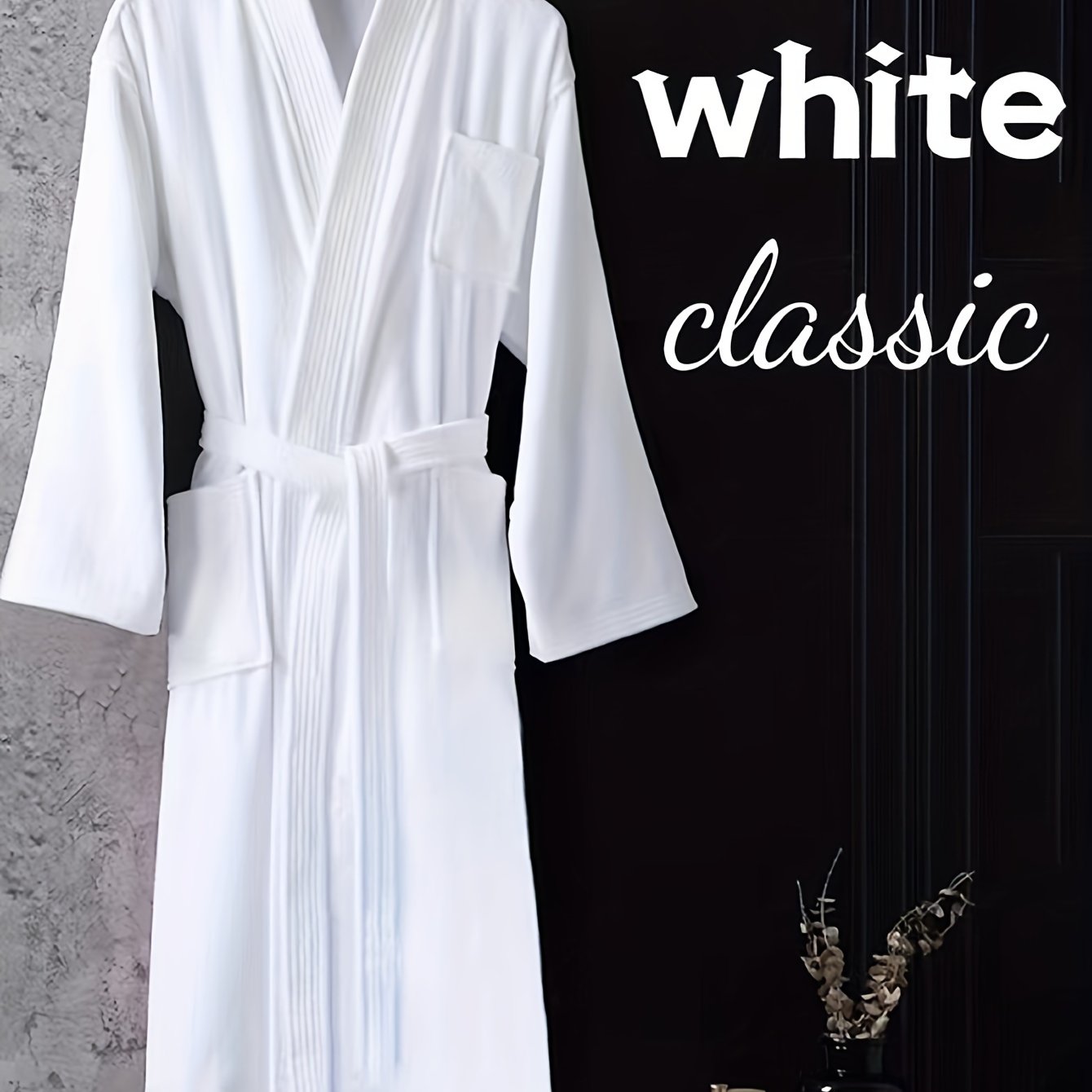 Uniseks paxta hammom ro'moli yumshoq so'riladigan kesilgan velurdan, V-qo'shni, kamar, bir xil rangda. Cho'zilmaydigan to'qima mato kuz/qish uchun, mehmonxona, mehmon uyi, uy va sayohat uchun mos.