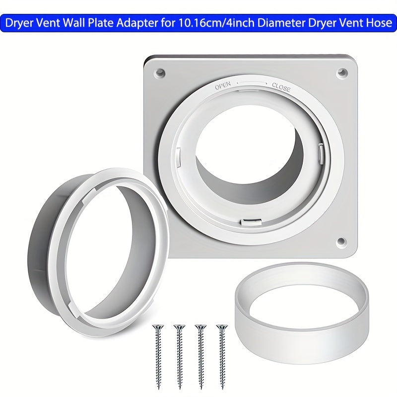 Dryer Vent Connector Kit Wall Plate With Quick Disconnect 4 Inch Tubes