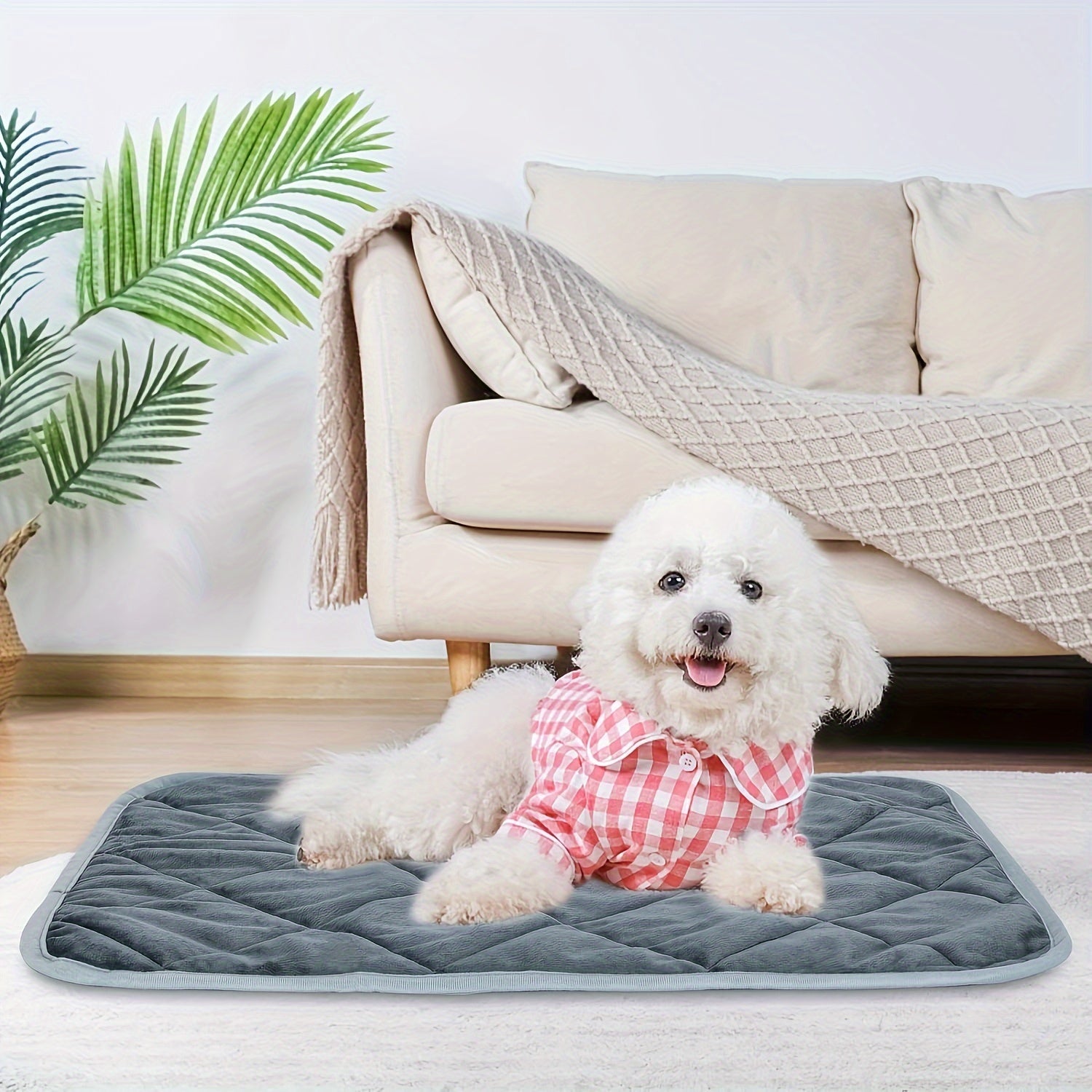 Self-Warming Dog and Cat Pet Bed with Diamond Pattern Non-Slip Washable Indoor Outdoor