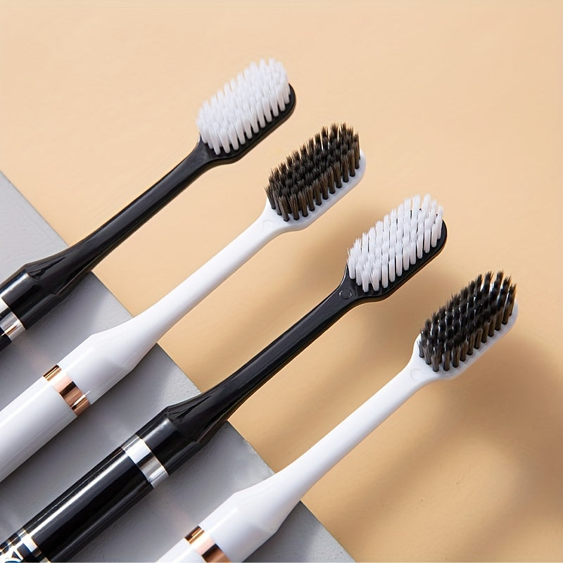 Kattalar uchun ikki dona to'rtlik yumshoq cho'tka tish cho'tkasi qora va oq sayohat uchun asosiy narsalar