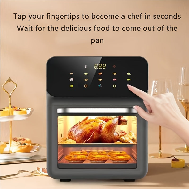 Ko‘p qatlamli pech, LED raqamli sensorli ekran, zanglamaydigan po‘lat, sog‘lom pishirish, joyni tejovchi dizayn bilan Vizual Smart Large Capacity Air Fryer, turli vaziyatlar uchun mos.