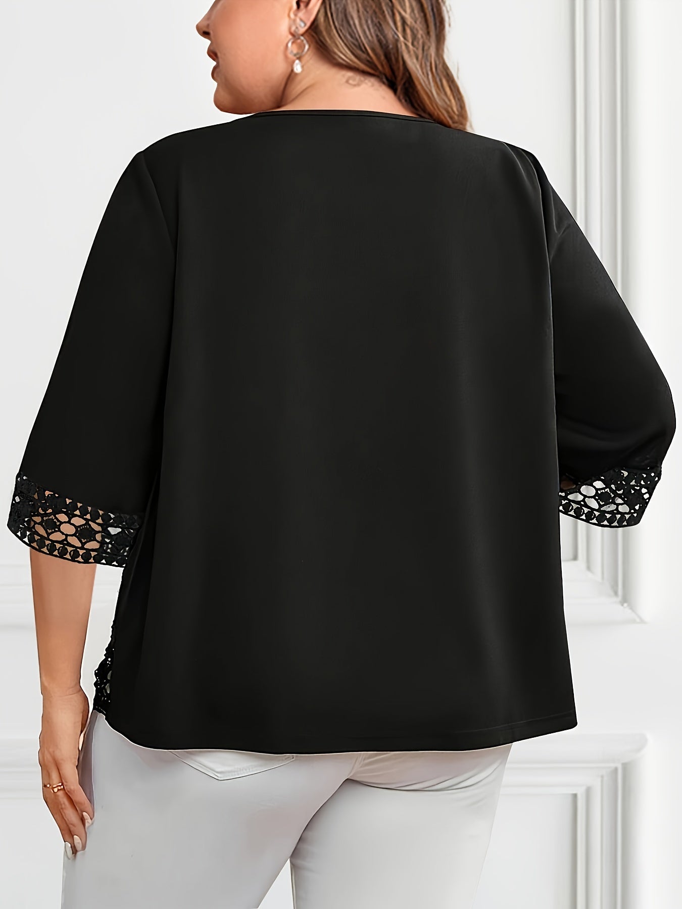 Plus Size Women's Oversized Polyester Blazer Casual Solid Color Summer