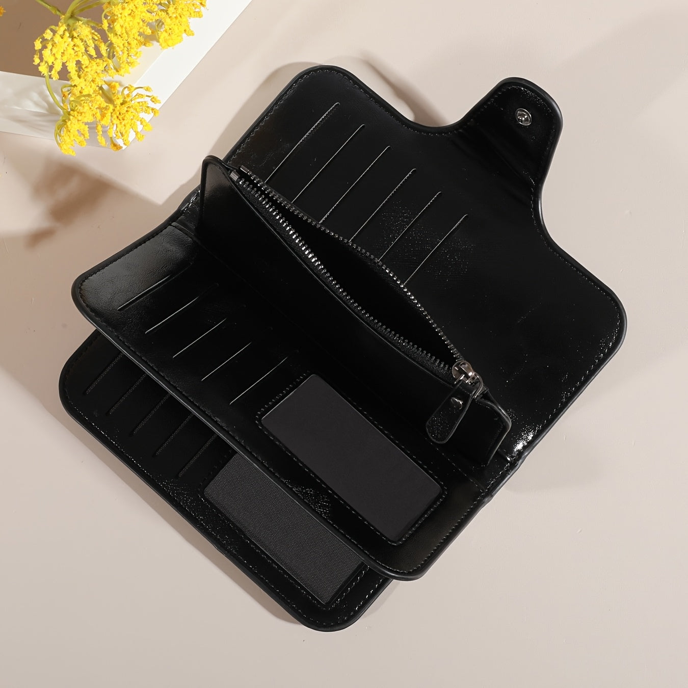 Billetera vintage para hombre con compartimentos con cremallera, tarjetero y monedero en rojo, negro o teal