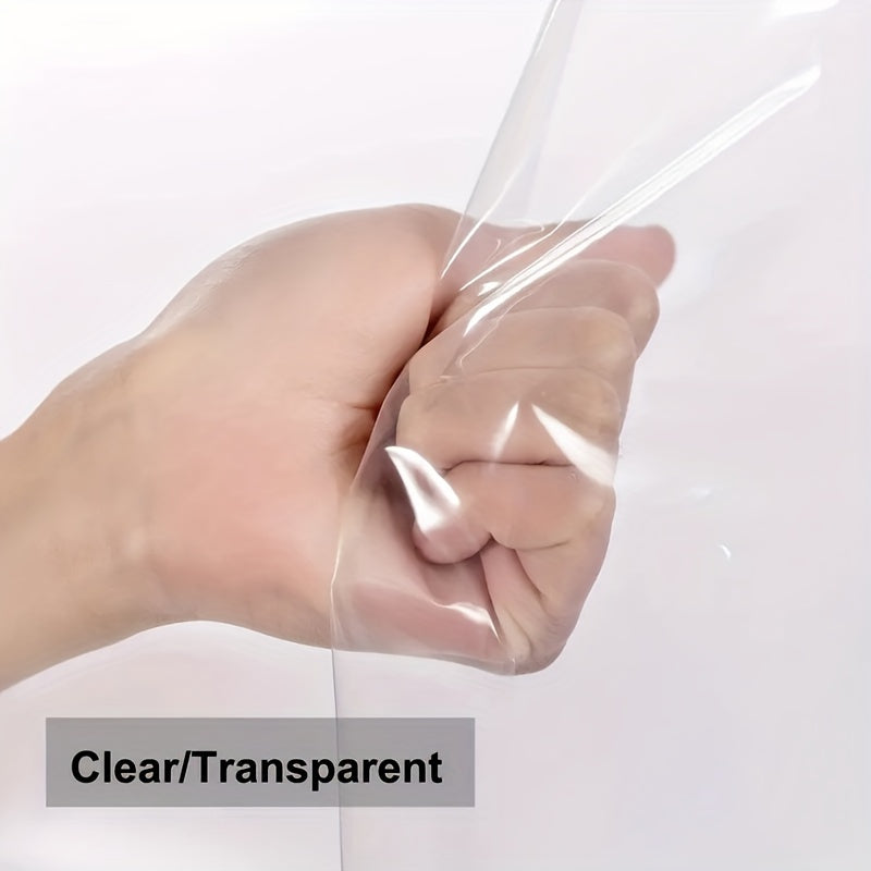 Cortina de ducha de PEVA transparente a prueba de agua con 3 imanes ponderados y 12 anillos