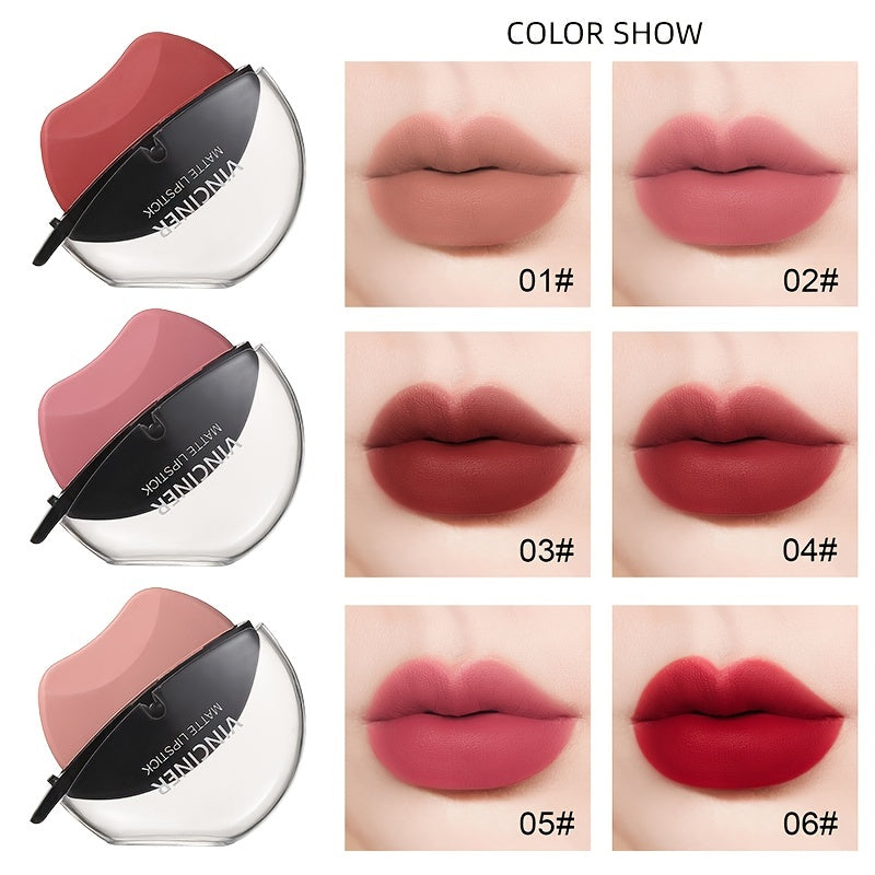 12-Color Waterproof Matte Lipstick Red Shades Moisturizing Non-Stick Long-Lasting