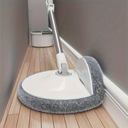 Универсальный набор для уборки дома: складное ведро для швабры серого и белого цвета с выдвижной ручкой, 360° вращающаяся головка, два водных отсека и 2 насадки - идеально подходит для уборки любых полов.