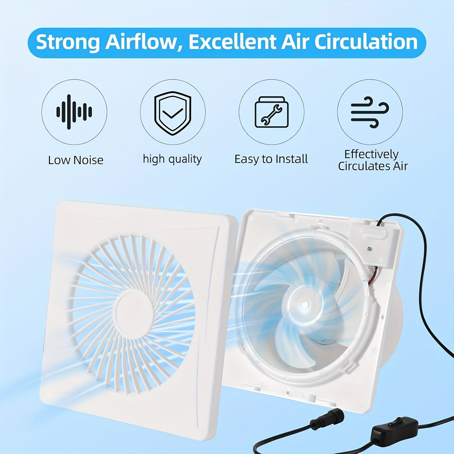 Solar White Exhaust Fan with 6W/8W Solar Panel and 10.16/15.24/20.32 cm Fans