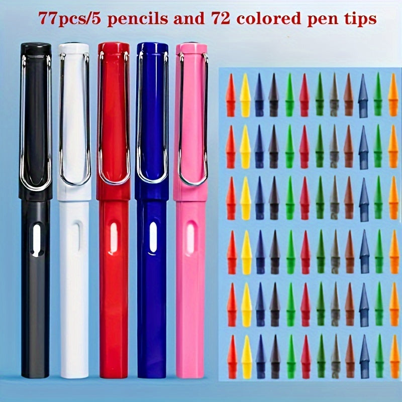 89-Piece School Supplies Set with Pencils and Colored Nibs for Learning and Gifts