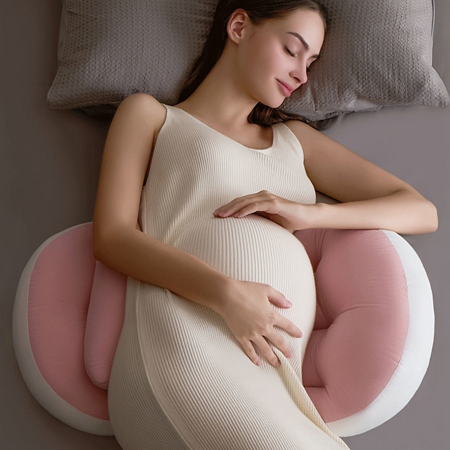 Soft Polyester U-Shaped Maternity Pillow for Side Sleepers Waist Support Belly Relief