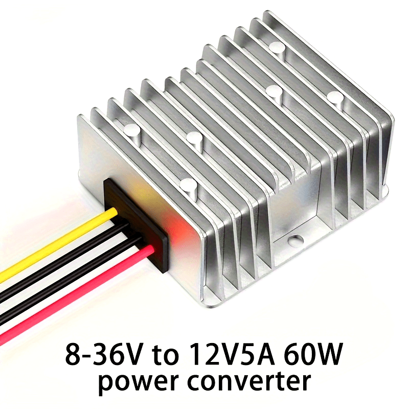 Convertidor de corriente continua de 8-36V a 12V 5A Fuente de alimentación con reducción de voltaje sin batería