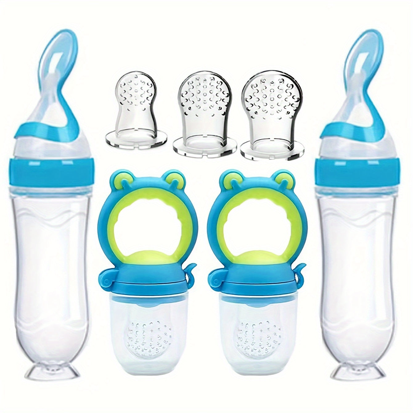 7-Piece Baby Feeding Set Silicone Bottles Pacifiers Nipples for Toddler