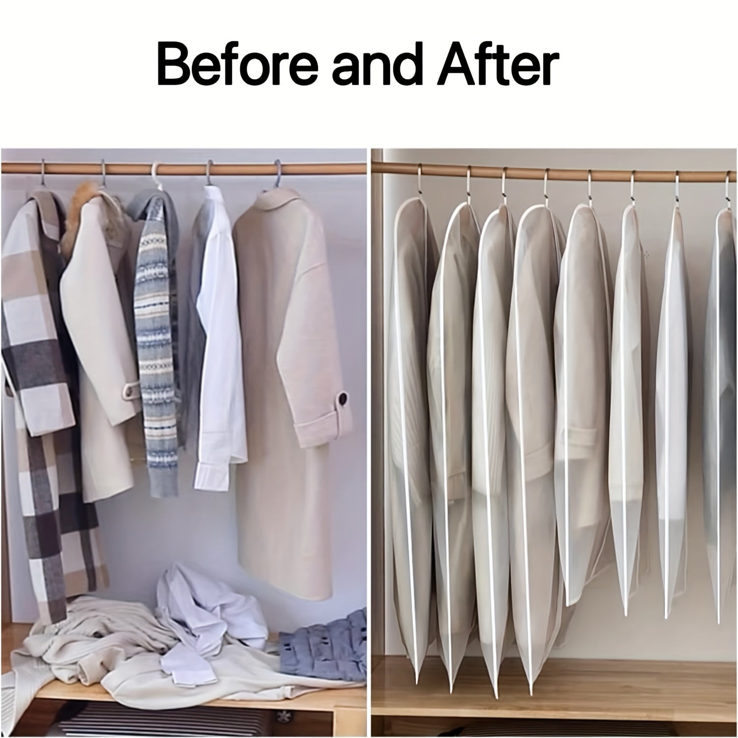 Набор из 10 прозрачных сумок для одежды из PEVA с полным замком, водонепроницаемых, дышащих и для хранения