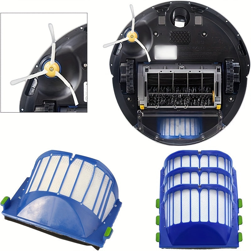 6-Pack Vacuum Cleaner Filters for 600/500 Series Robots, Durable Plastic