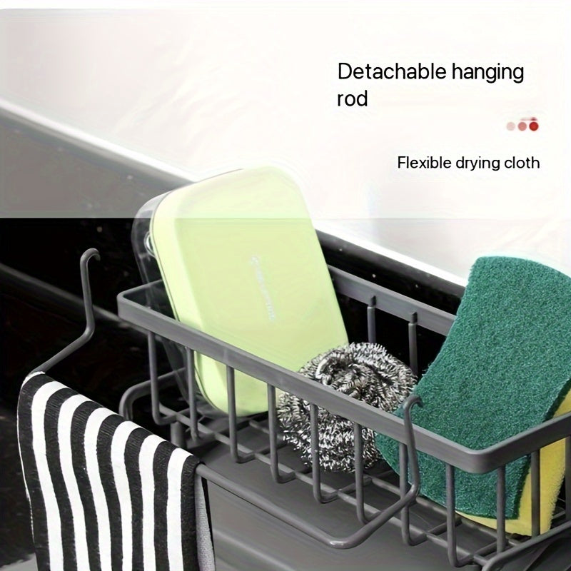 Multi-Purpose Kitchen and Bathroom Organizer Set Sturdy Plastic Rack with Drain