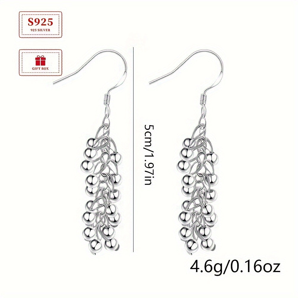 Chic Bohemian 925 Sterling Silver Uzum Guruhli Quloklar - Har kuni yoki Maxsus Tadbirlar uchun Mos - 2 ta to'plam, 4.6g yengil, Bohemian va Nafis Dizaynni o'z ichiga oladi