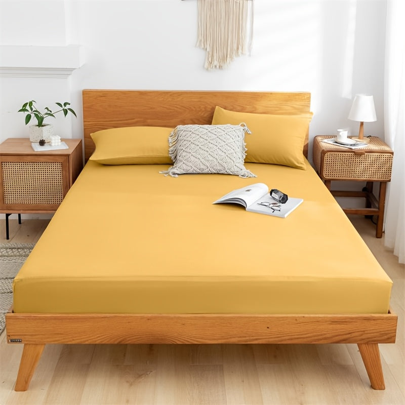 Sábana ajustable para cama individual de color sólido, capa única, invierno, disponibles en múltiples tamaños