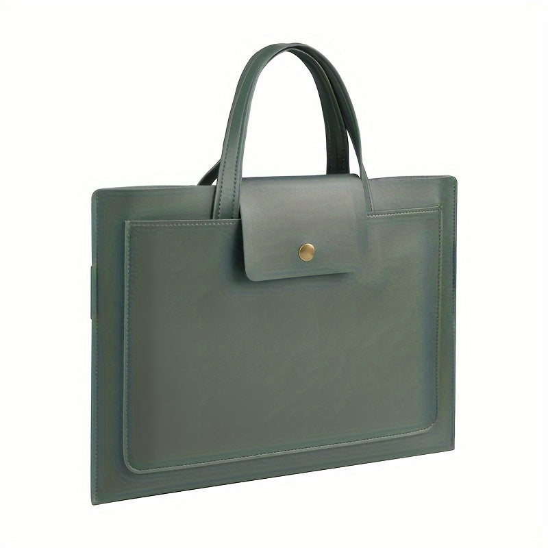 PU Leather Laptop Handbag Waterproof Anti-Fall for 15/16 Inch Laptops in White Black Blue Green
