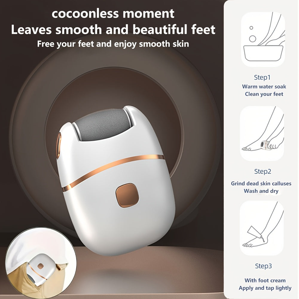 Электрическая щетка для ног с LED-подсветкой, перезаряжаемый удалитель мозолей для дома и путешествий