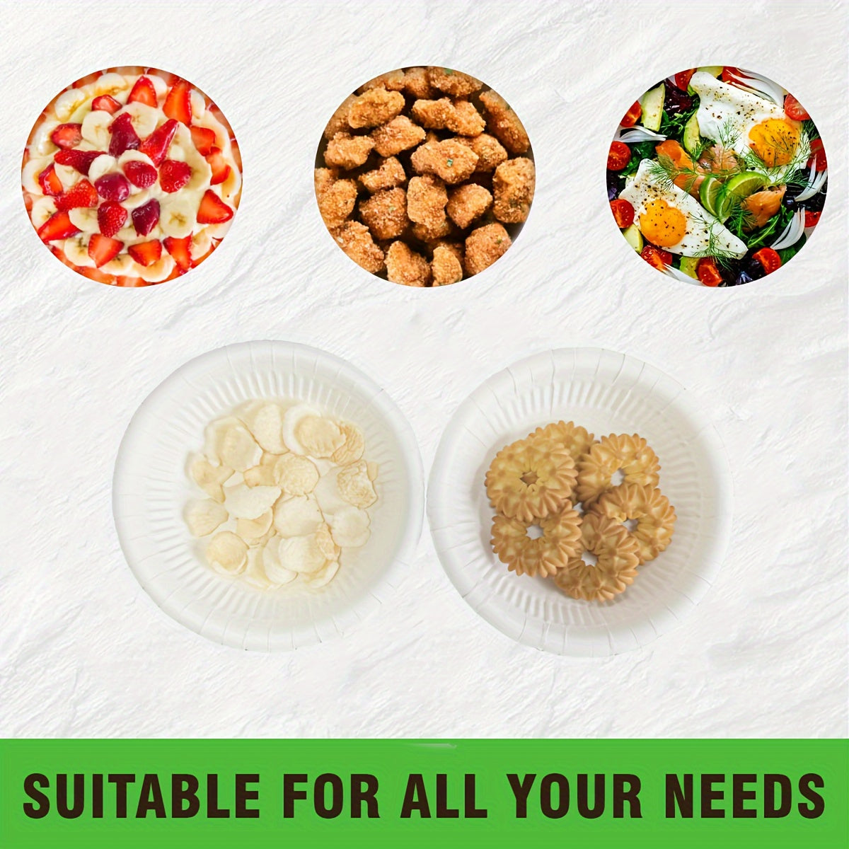 Yigʻma toʻplam 50/25 12oz Bir martalik qogʻoz chashka, atıştırmalıklar, salatlar va partiyalar uchun