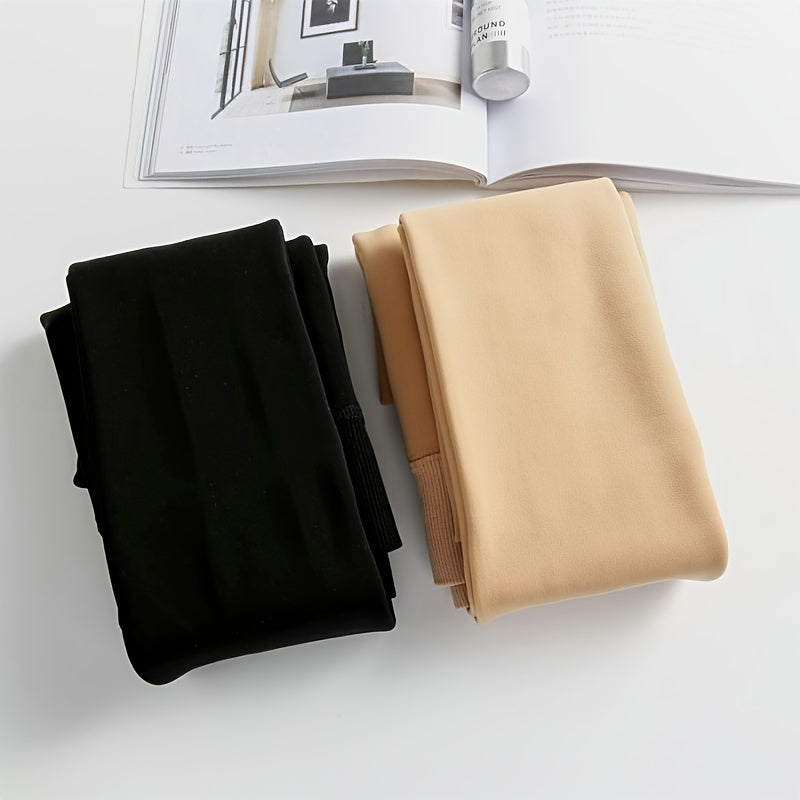 Women's Black Fleece-Lined Tights for Warmth and Comfort in Cold Weather