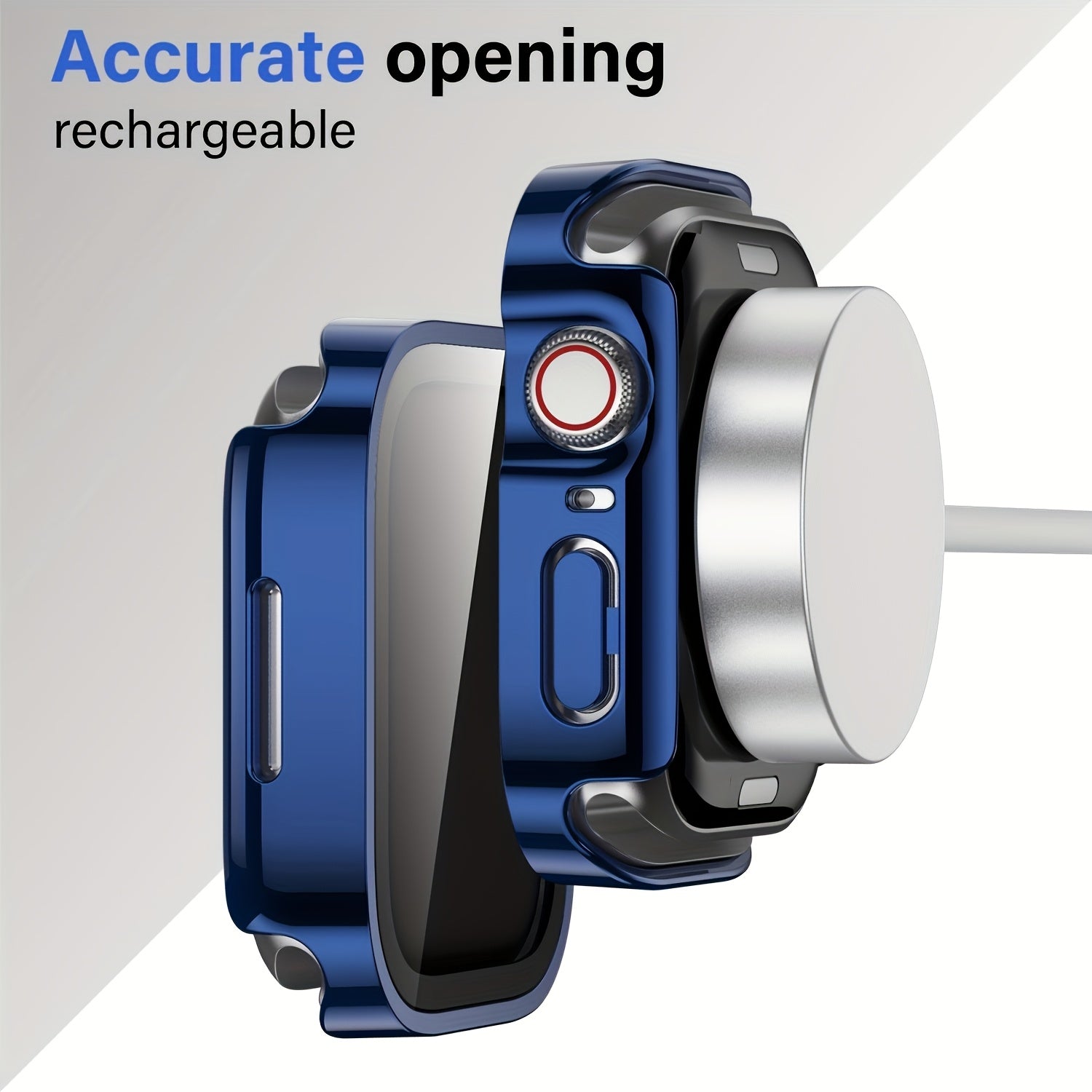 3-Piece Full Coverage PC Protective Case Set for Apple Watch with Built-in Glass Screen Protector 40mm-49mm