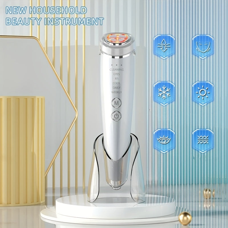 Multifunctional Facial and Neck Massage Device Rechargeable 6-in-1 Beauty Tool for Gifting