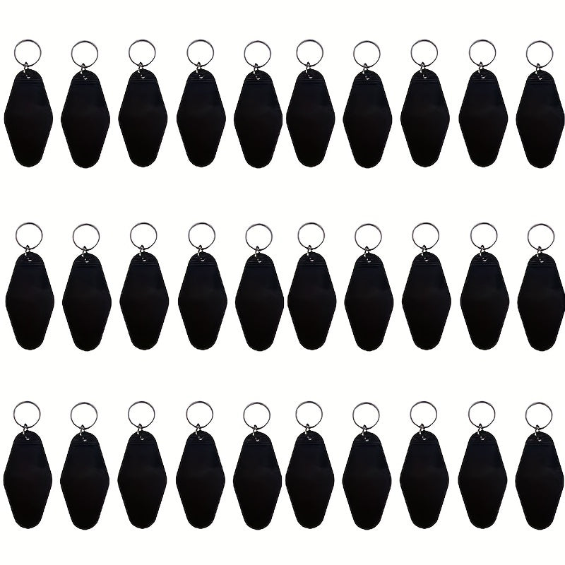 Pack of 30 Plastic Keychain Blanks for DIY Projects Heat Transfer Compatible