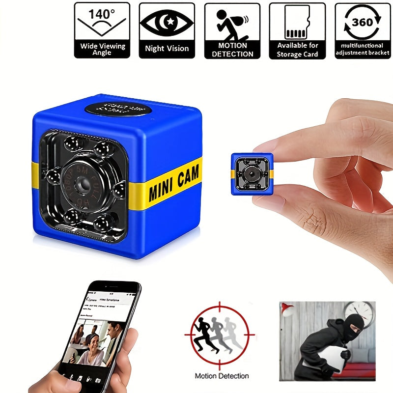 Compact Action Camera with Blue LCD Display 480p Video DVR Recording Rechargeable Battery