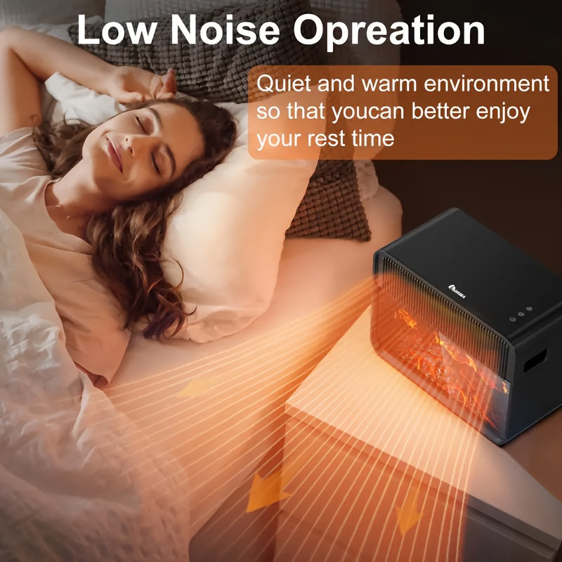 Electric Fireplace Heater 1500W 3D Flame Effect Remote Overheat Protection