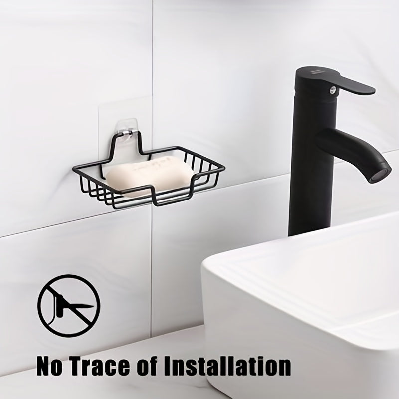 Stainless Steel Wall-Mounted Soap Dish with Drainage for Bathroom