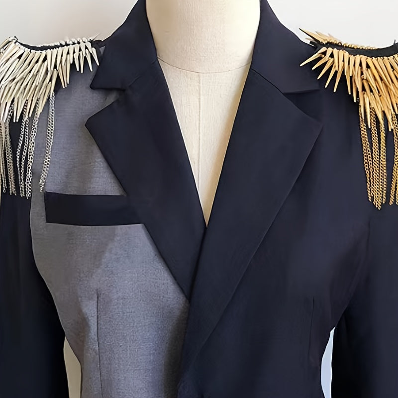 Men's Punk Rock Leather Accessories with Studs Epaulettes Tassels and Retro Style