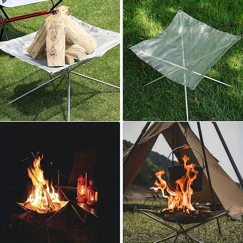 Portable Steel Camping Fire Pit Foldable for Campfires and Backyard Gatherings