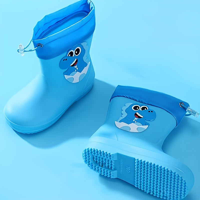 Children's PVC Cartoon Rain Boots Long Style for Boys and Girls Ages 14 and Under