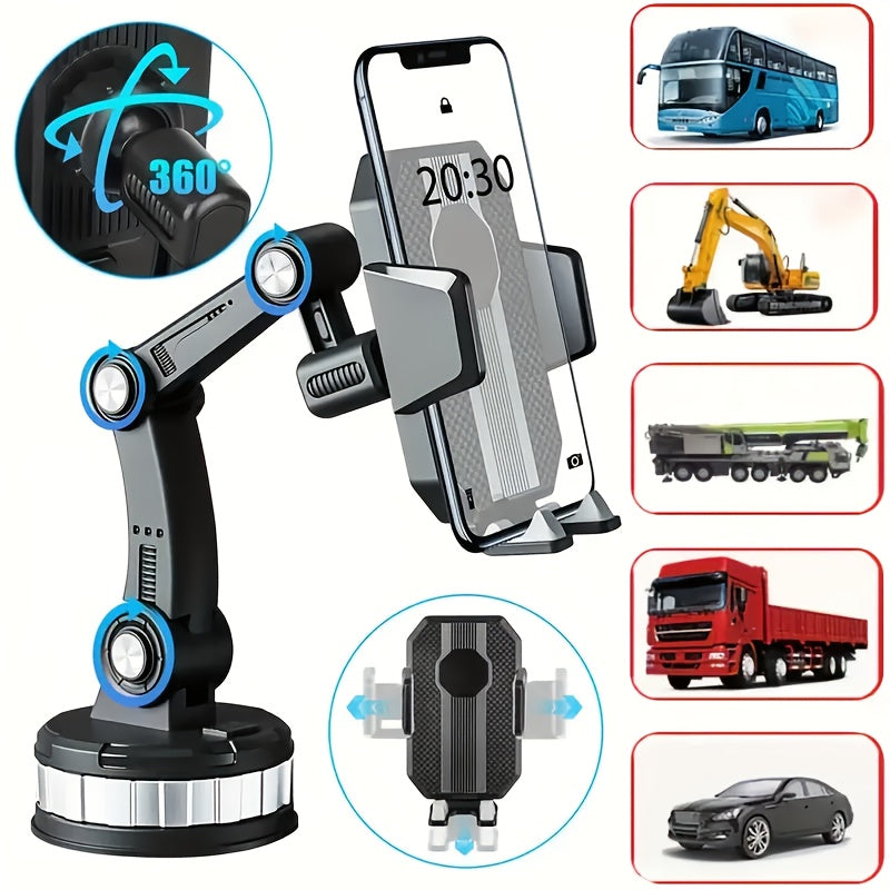Universal Car Phone Mount - 360° Rotatable Shockproof with Adhesive Gel