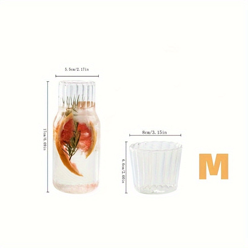 Glass Drinkware Set Includes Water Bottle Pitcher and Straws for Lemonade Tea Milk