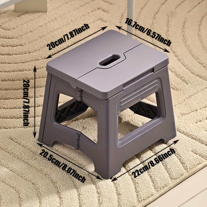 Square Plastic Folding Stool Adjustable Slip-Resistant Portable for Travel and Fishing
